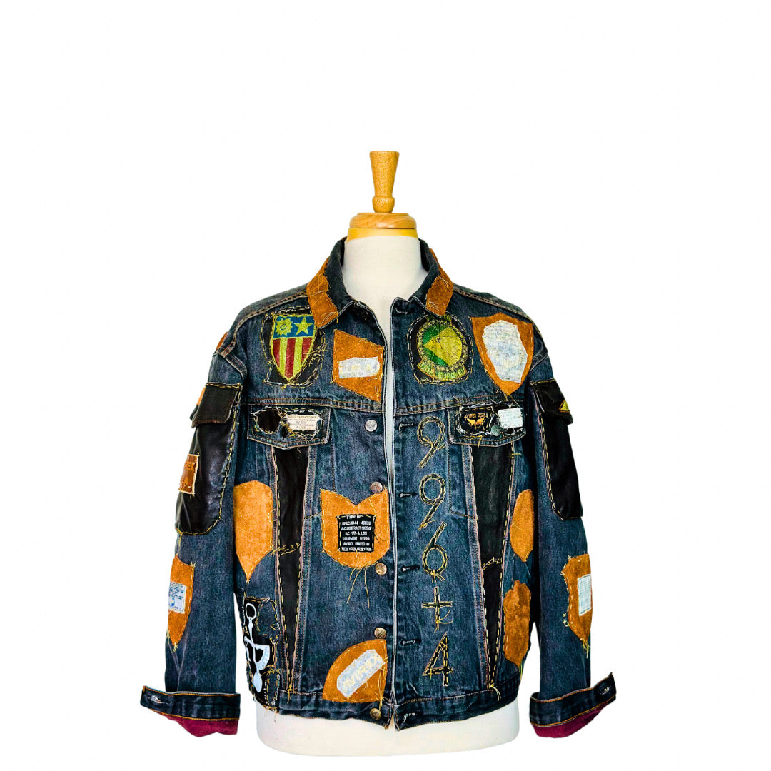 Avirex NYC Patchwork Denim Jacket