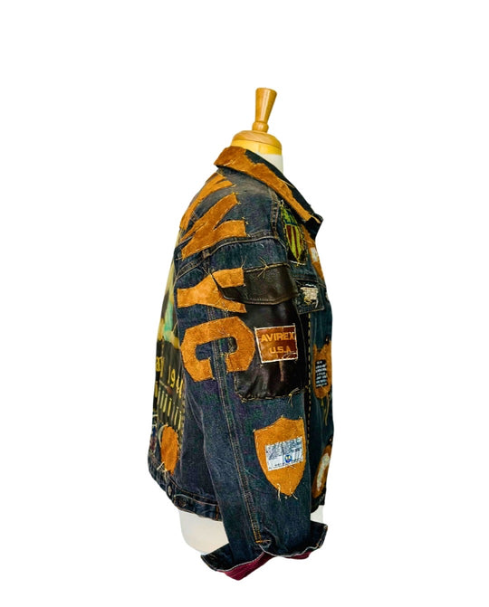 Avirex NYC Patchwork Denim Jacket